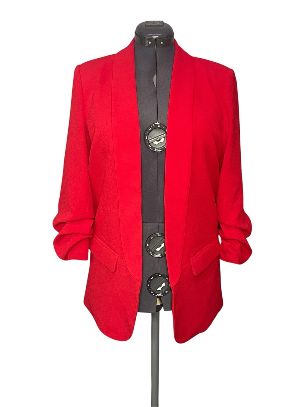Mare Mare x Anthropologie Cinch Sleeve Red Blazer Jacket Size Small S Open Front